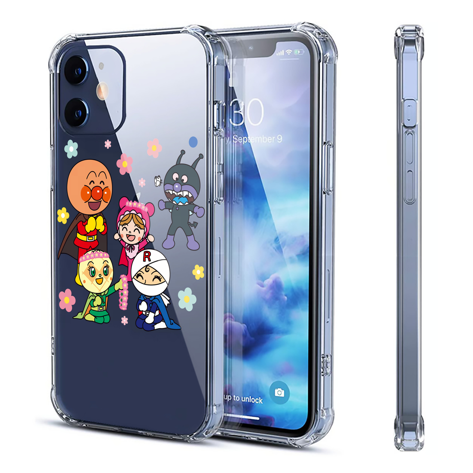 （画像用） アンパンマン Anpanman 【iPhone 12シリーズ対応】透明スマホケース（クリアソフトケース）